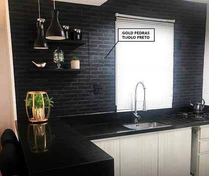 VINIL GOLD PEDRAS TIJOLO PRETO 1804