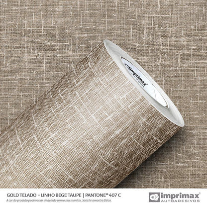 VINIL GOLD TELADO LINHO BEGE TAUPE