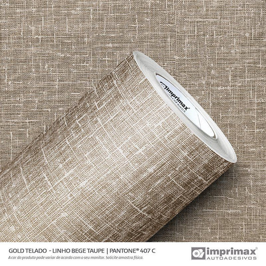 VINIL GOLD TELADO LINHO BEGE TAUPE