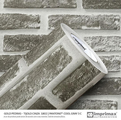 VINIL GOLD PEDRAS TIJOLO CINZA 1802