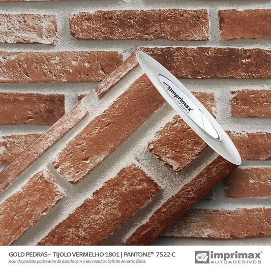 VINIL GOLD PEDRAS TIJOLO VERMELHO 1801